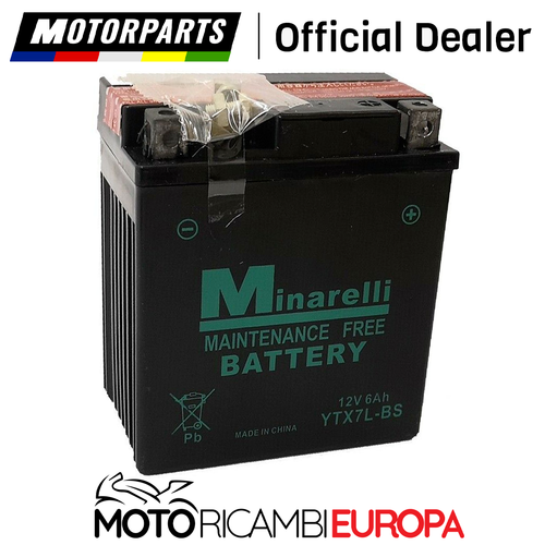 BATTERIA YTX7L GEL 12V 6AH PER MALAGUTI BLOG 125 2009 > 2010 MOTORPARTS MINARELL - copertina