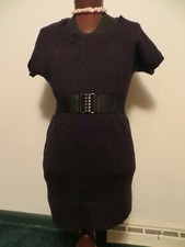 Black Large Sweater Short Sleeve Dress
