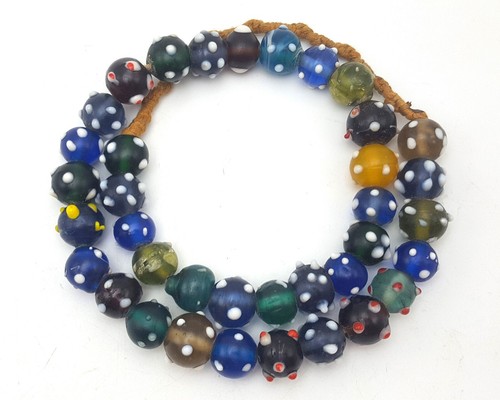 Collar antiguo veneciano lleno de baches estratificado múltiples cuentas de 22" #CP364 - Imagen 2 de 5