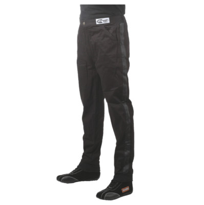 RaceQuip Single Layer Fire Suit Pants Black - Medium Tall