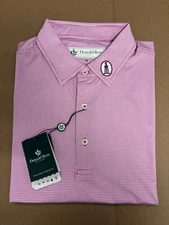 NWT MEN'S DONALD ROSS POLO, SIZE: L, COLOR: SANGRIA/WHITE (M29)