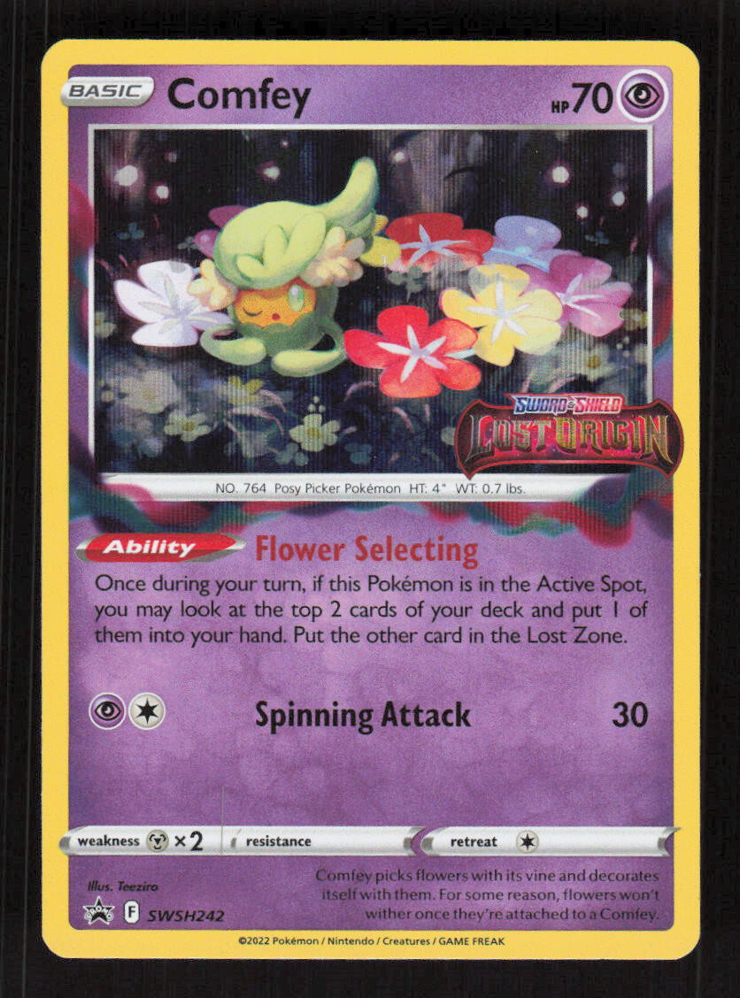 Comfey SWSH 242 Lost Origin Holo Black Star Promo Pokemon TCG NM 