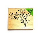 Slanted Floral Tree Rubber Stamp for Cards, Tags & Stationery Crafts