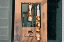 MONTEGRAPPA Harmony Bassano Amber (Parchment) Fountain Pen Sterling Silver Z-HAR