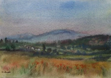 Provence View by Wilhelm Raab Watercolour Painting