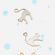 100 Pcs Multicolor Tibetan Silver Cat Charms 19X14MM Diy Jewelry Making L12440