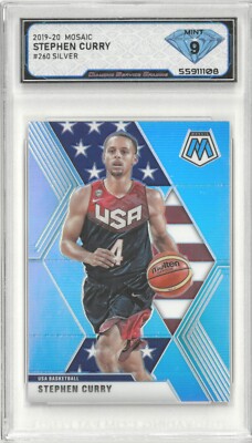 2019-20 Panini Mosaic STEPHEN CURRY #260 Silver   DSG 9 Mint