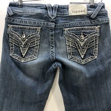 Vigoss Jeans The New York Capri Size 7 / 8 Low-Rise Stretch Embroidered Floral