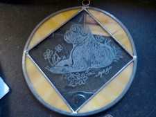 Border Terrier  hand engraved and signed gla...