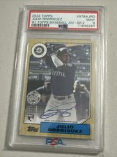 2022 Topps Series 2 Julio Rodriguez RC AUTO PSA 9 1987 Topps #87BAJRO