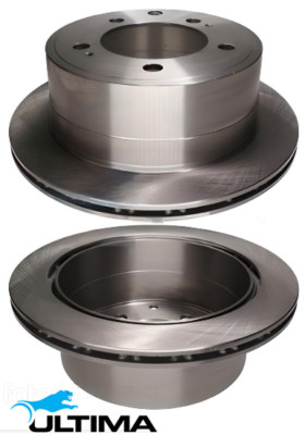ULTIMA REAR VENTED DISC BRAKE ROTORS FOR TOYOTA LANDCRUISER VDJ76R 1VDFTV 4.5 V8