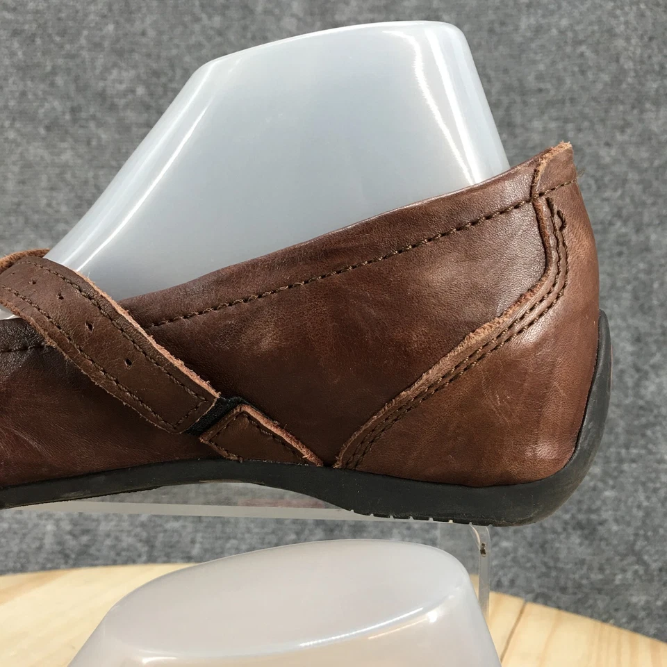 Wolky Zapatos Mujer 37 Cusani Criss Cross Ballet Pisos Mary Jane Cuero Marrón Foto 4 de 4