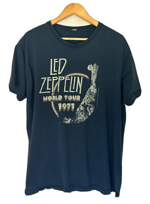 Led Zeppelin Shirt Short Sleeve Crew Neck Concert Shirt Band Tee