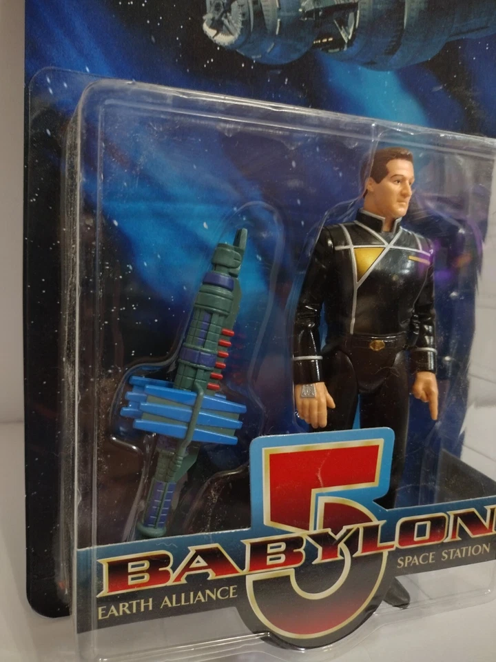 Babylon 5 Captain John Sheridan 可动人偶 1997 年 WB 全新未拆封复古  — 第 3/4 张图片