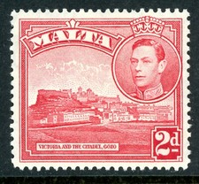 Malta 1943 British KGV 2p Rose Red Scott #195A Mint U710