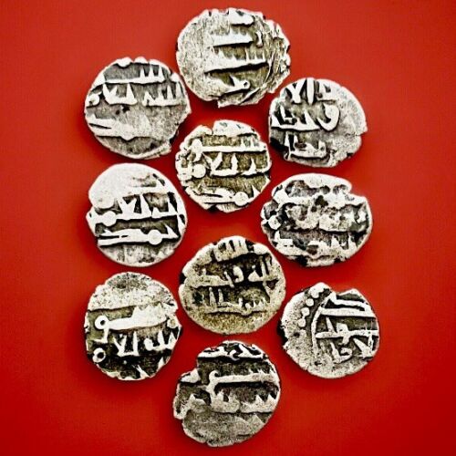 884-912 AD India Lot Of Old Silver Islamic Coins, Dirham, Abdullah Bin Umar.