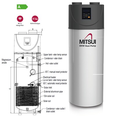Brauchwasser Wärmepumpe 300 L mit Wärmetauscher Warmwasser Trinkwasser Wärmep.
