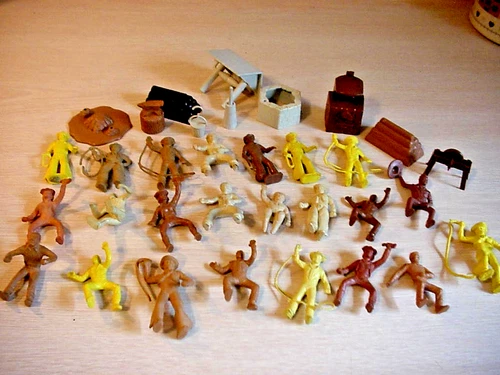 VINTAGE 1950'S WESTERN LOT ROY ROGERS MARX RANCH FIGURES & ACCESSORIES