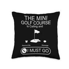 Miniature Golf Indoor Game Course Themed Golfer's Decorative Throw Pillow