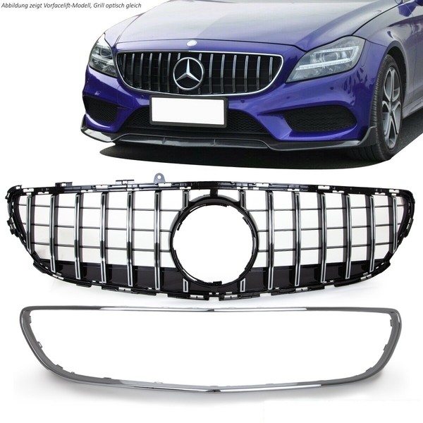 KüHlergrill Chrom Passt FüR Mercedes CLS W218 Mopf 14-18 Sport-Panamericana GT-image