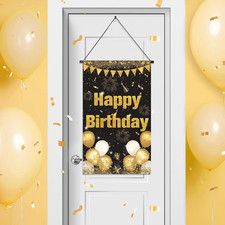 Happy Birthday Door Banner Porch Sign 19.6x11.8 Party Decoration Hanging Flag