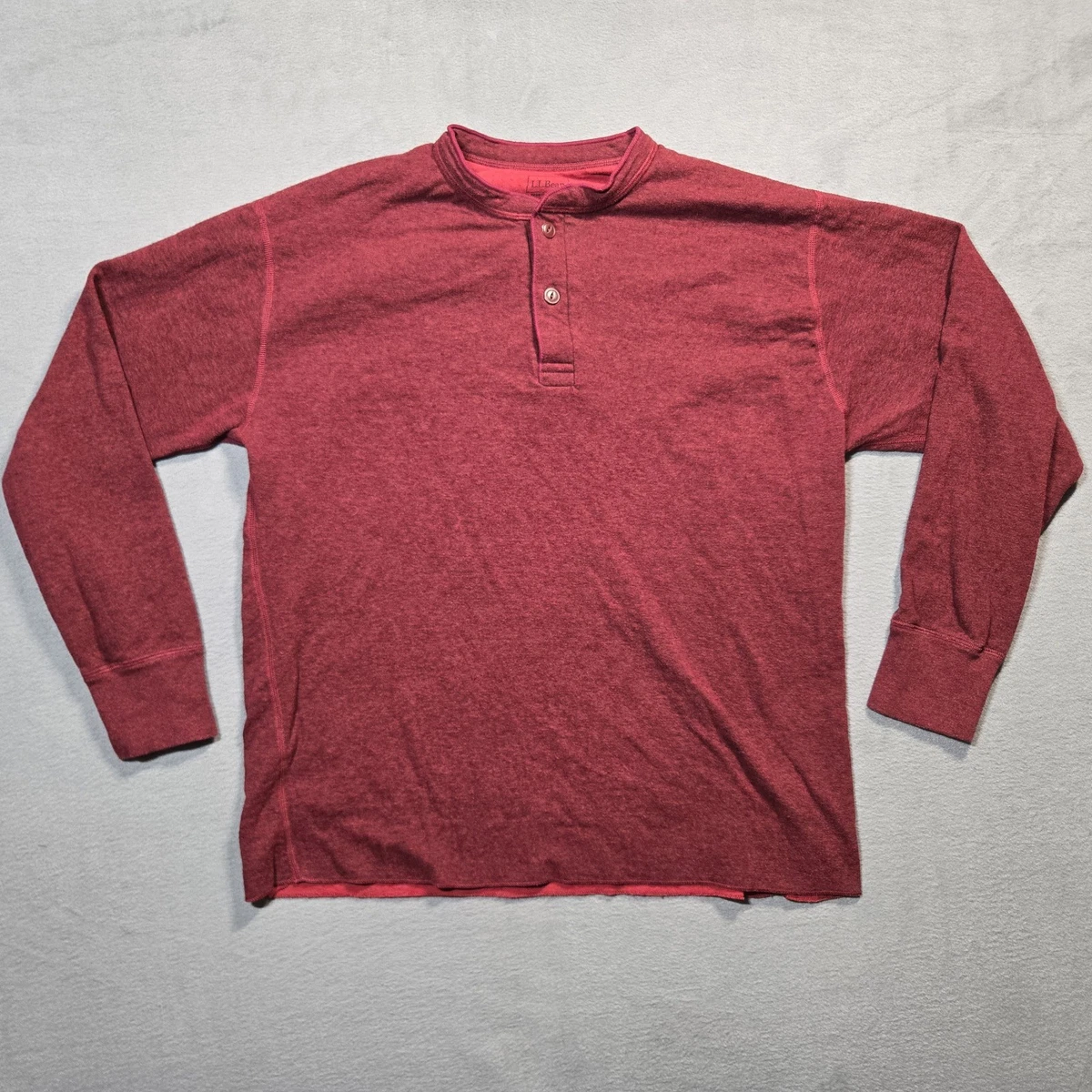 Chemise boutonnée LL Bean pour homme, rouge moyen, manches