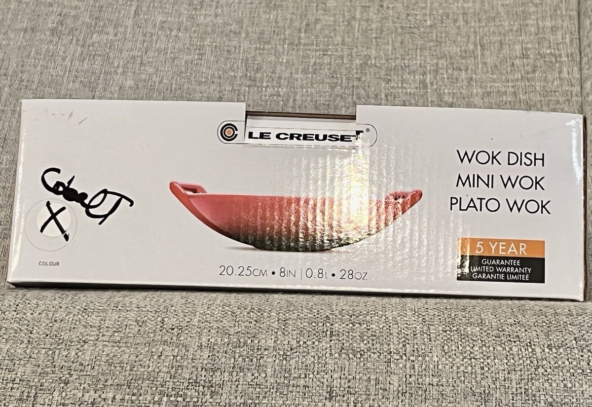 LE CREUSET WOK ミニウォク 20㎝ ローズクォーツ NEW Le Creuset Mini Wok Stoneware Asian Dish w/ Handles Cobalt