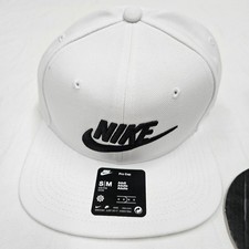 Nike Dri-FIT Pro White Snapback Hat White Black FB5380-100 Men's Size S/M
