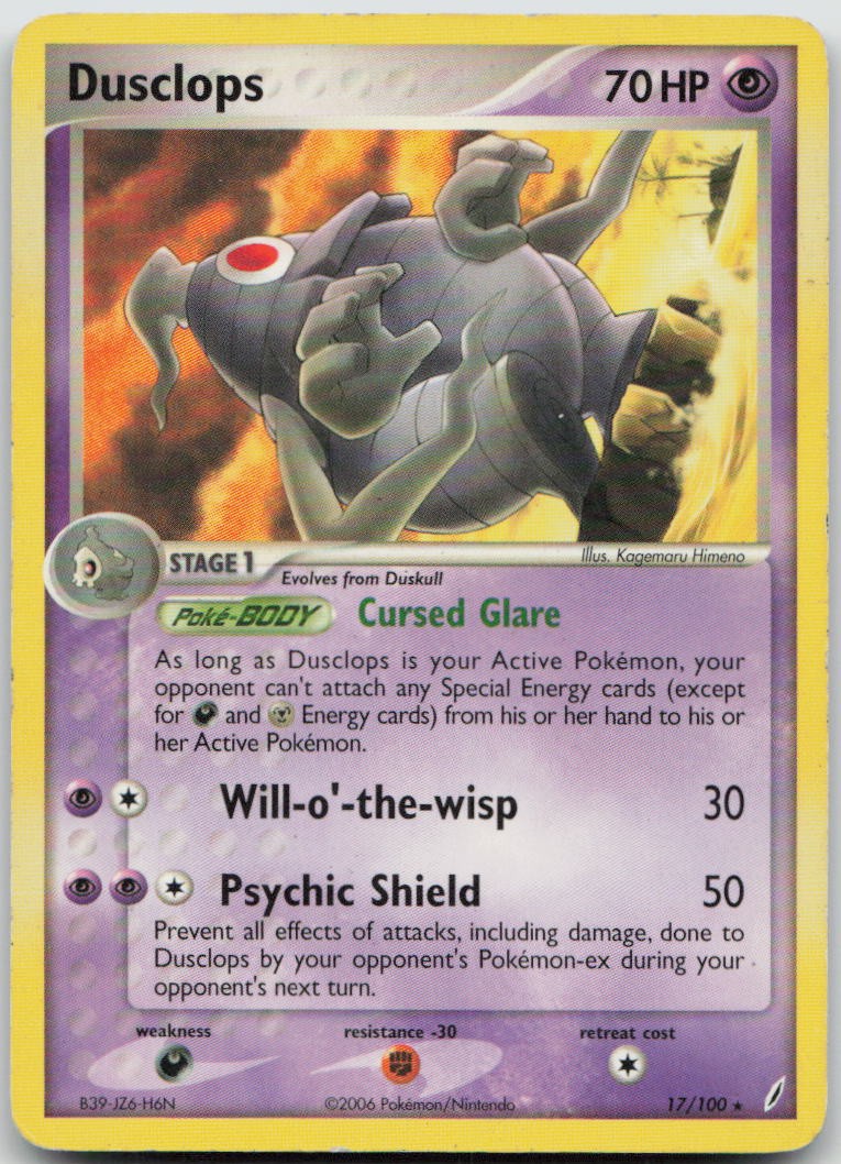 Dusclops 17/100 Rare Crystal Guardians Pokemon MP
