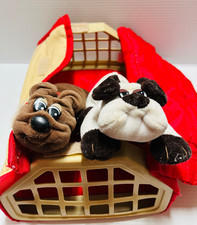 Vintage Tonka 1986 Pound Puppies Newborns Kennel Case Carrier AND 2 Puppies