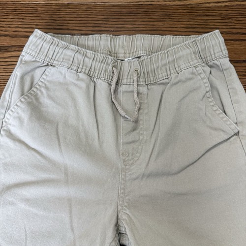 Nautica Jogger Pants Boys M 10/12 Khaki Stretch Athletic Fit Drawcord Tapered - Picture 3 of 5