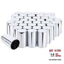 33mm x 3 1/2" Lug Nut Cover ABS Chrome Plastic Cylinder Nut 40 3 1/2" Chromed