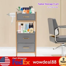 3 Drawers & 2 Open Tiers Salon Trolley Cart Rolling Cart W/ 4 Universal Wheels