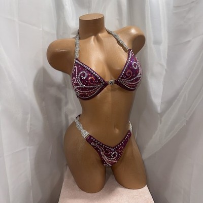 NPC COMPETITION  PHYSIQUE/ FIGURE  SUIT Purple  HOLOGRAM Cup 34C Small