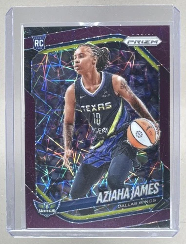 Aziaha James 2025 Panini WNBA Prizm #83 Purple Velocity Rookie RC /59