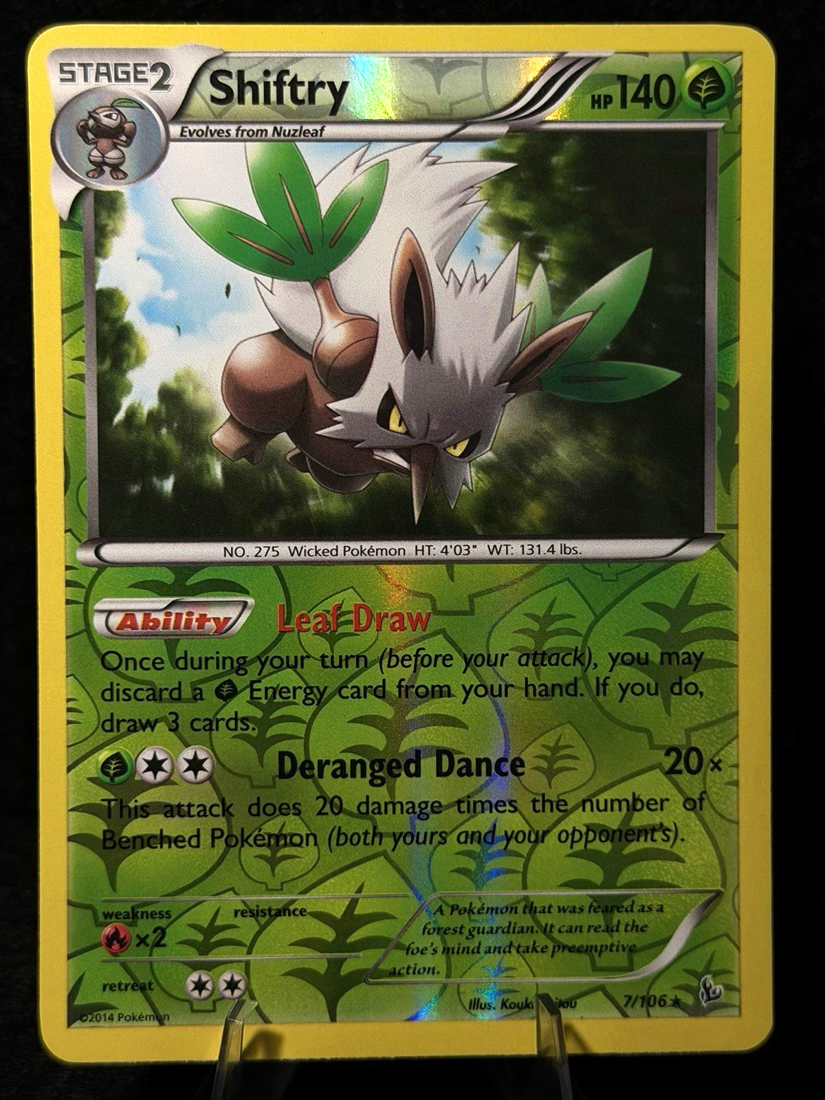 Pokemon TCG Shiftry 7/106 Flashfire Reverse Holo NM