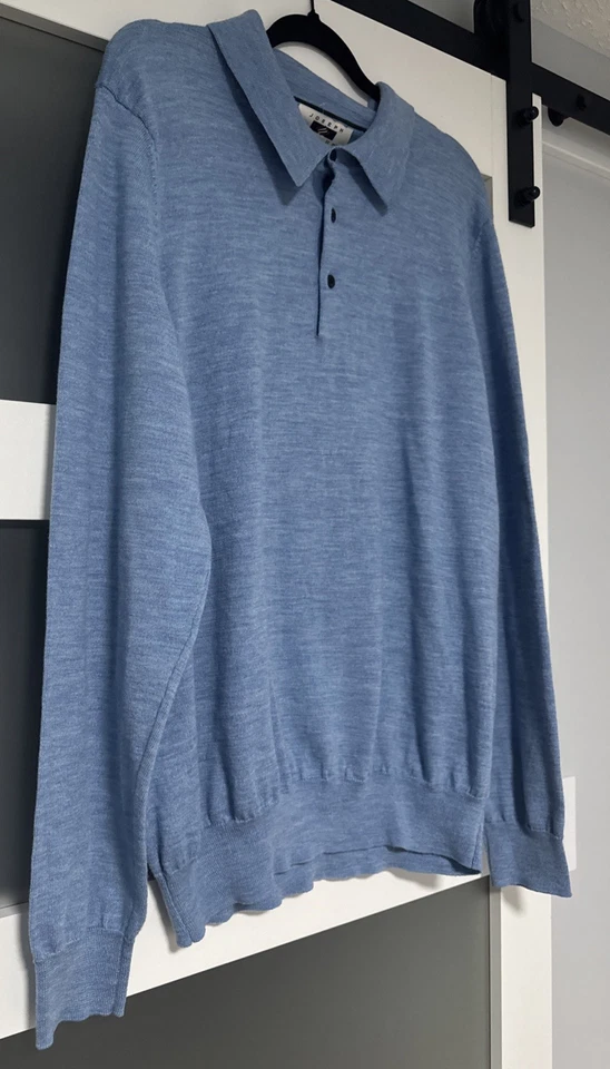 Joseph Abboud Pima Cotton Sweater 2XL XXL Crew Neck Light Blue - Image 2 of 4