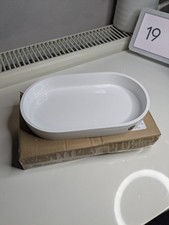 M&S Christmas Gift Small White Oval Tray. New with Tags