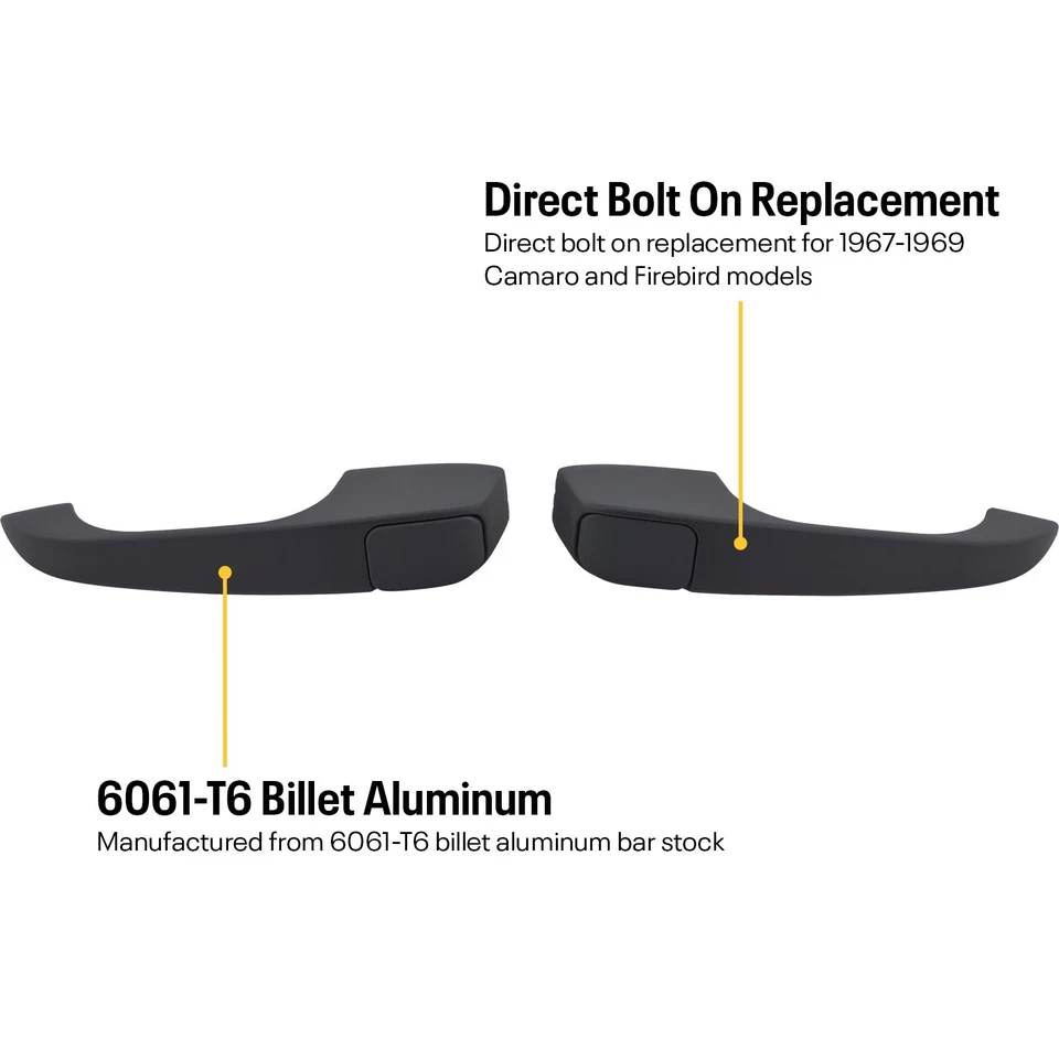 Manijas de puerta de aluminio GM 1967-69 carrocería F Billet Foto 2 de 4