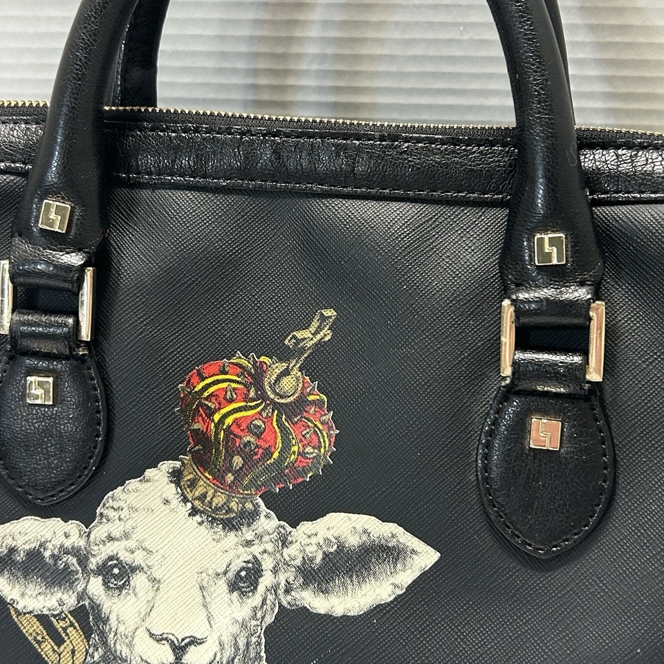 Bolso de Mano L.A.M.B Gwen Stefani Corona Real Cordero Doctor Cartera Y2K LEER Foto 3 de 4