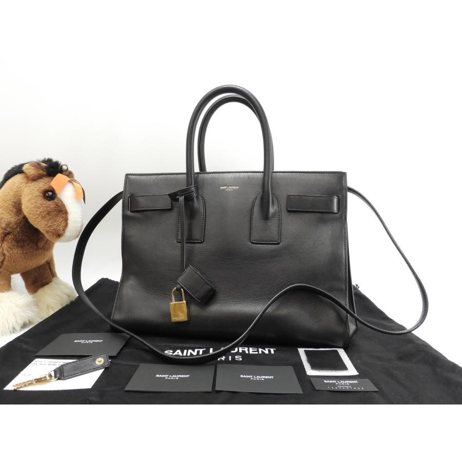 Borsa a tracolla Saint Laurent Sac de Jour in pelle liscia nera YSL 2 vie