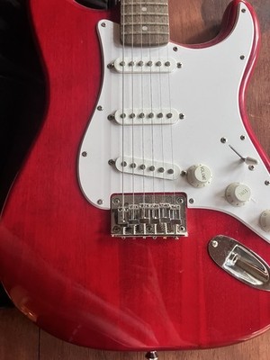 Squier by Fender Stratocaster Guitar w/ Electronics, Candy Apple Red