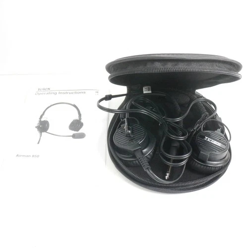 Telex Airman 850 ANR Dual Plug Aviation Headset with Protective Carrying Case /7