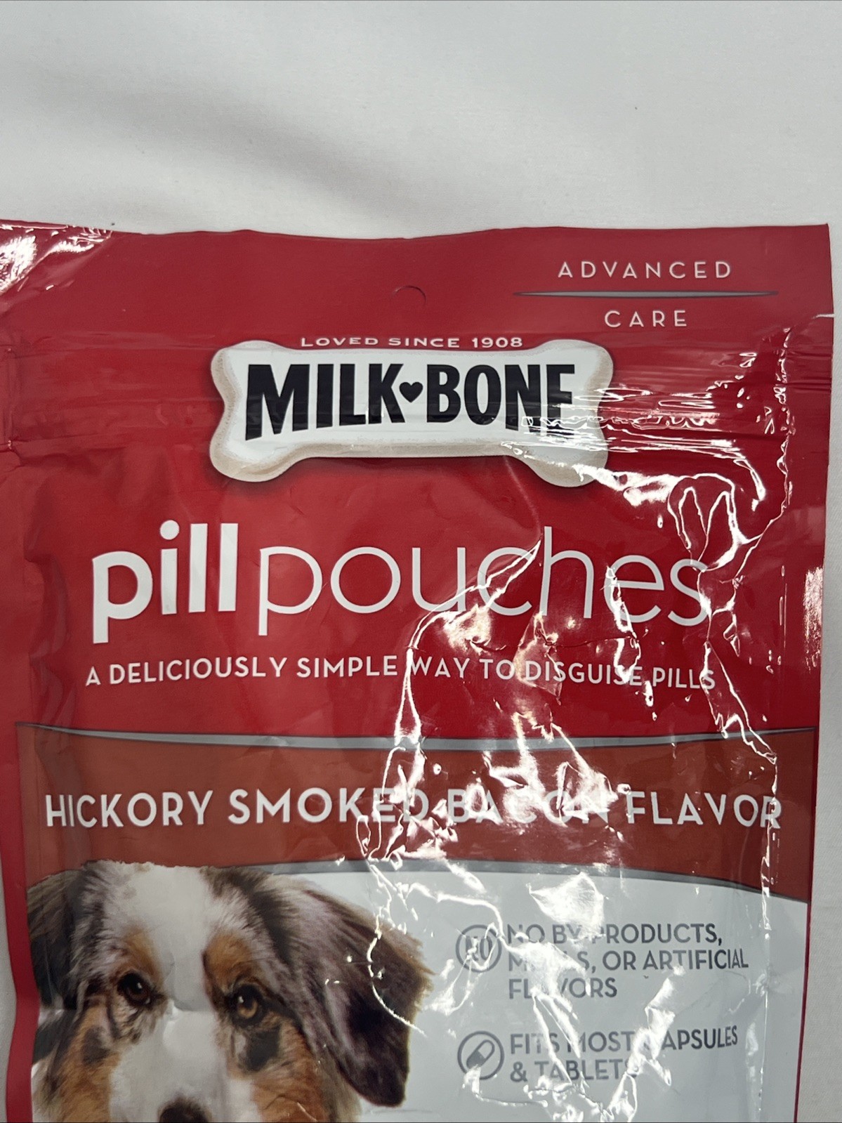Milk-Bone Pill Pouches Dog Treats Hickory Smoked Bacon Flavor 6 Ounce 