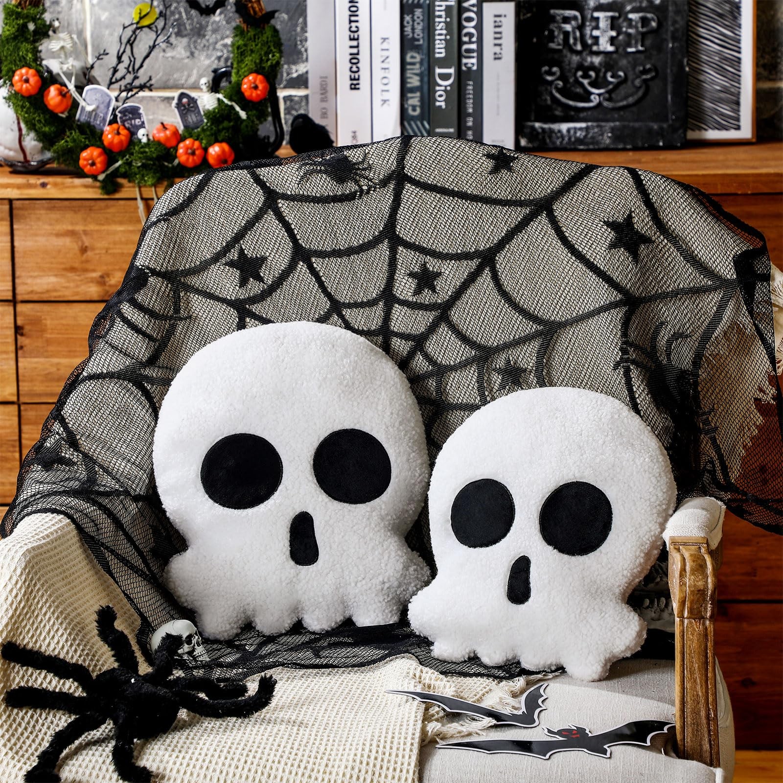 Decorative Skull Throw Pillows For Sofa Bed Couc...