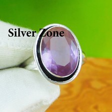 Amethyst Gemstone 925 Sterling Silver Handmade Jewelry Ring Size 5 to 13