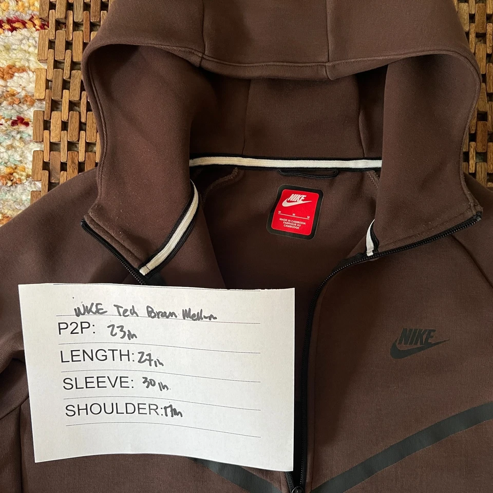 Nike Tech Fleece Sudadera con Capucha Chaqueta Sudadera Marrón Negro Para Hombre Talla XXL 2XL Foto 3 de 3