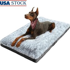 Washable Anti Anxiety Dog Bed Soft Comfy Mattress Step-on Design Memory Foam New