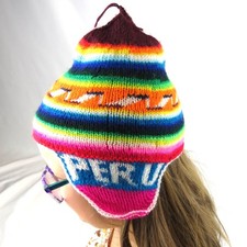 Beanie Hat Chullo Knit Kids age 2-7 Handmade in Peru Highland Multicolored 3