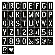 2 Inch Letter Stencils Symbol Numbers Craft Stencils, 42 Pcs Reusable 2 inch